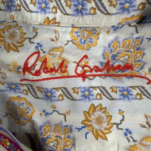 Robert Graham Button Front Shirt Mens Large Striped Long‎ Sleeve TP-3353 - Picture 8 of 12